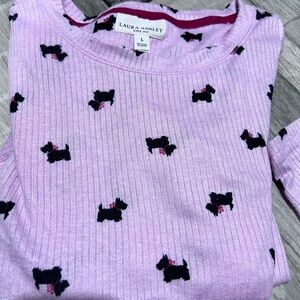 Laura Ashley pj set.  Pink with Scottie dog print all over.  Never been worn.